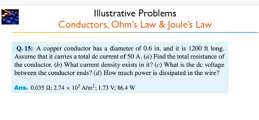 Solved Illustrative Problems Conductors, Ohm's Law \& | Chegg.com