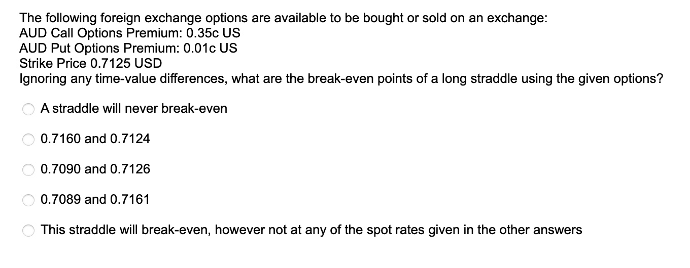 Solved The Following Foreign Exchange Options Are Available | Chegg.com