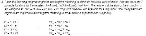 Solved 3. Given the following program fragment, use register | Chegg.com