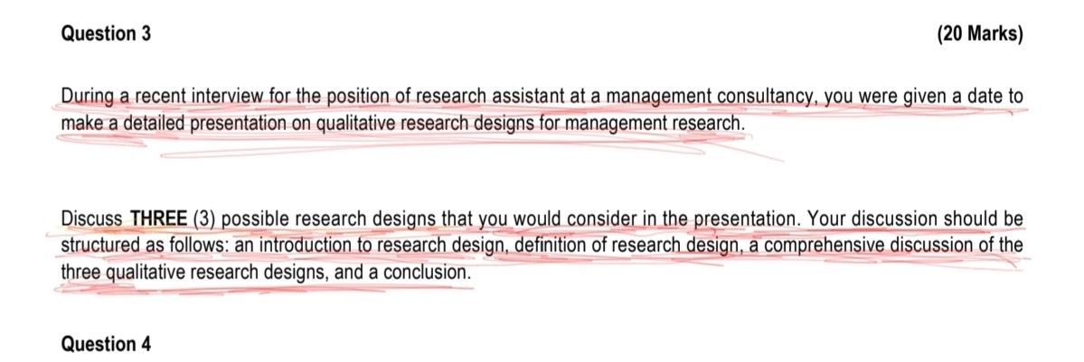 Solved Question 3 (20 Marks) During a recent interview for | Chegg.com