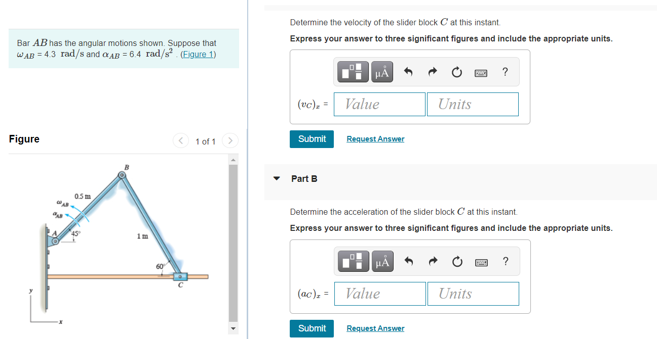 Solved Determine the velocity of the slider block C at this | Chegg.com