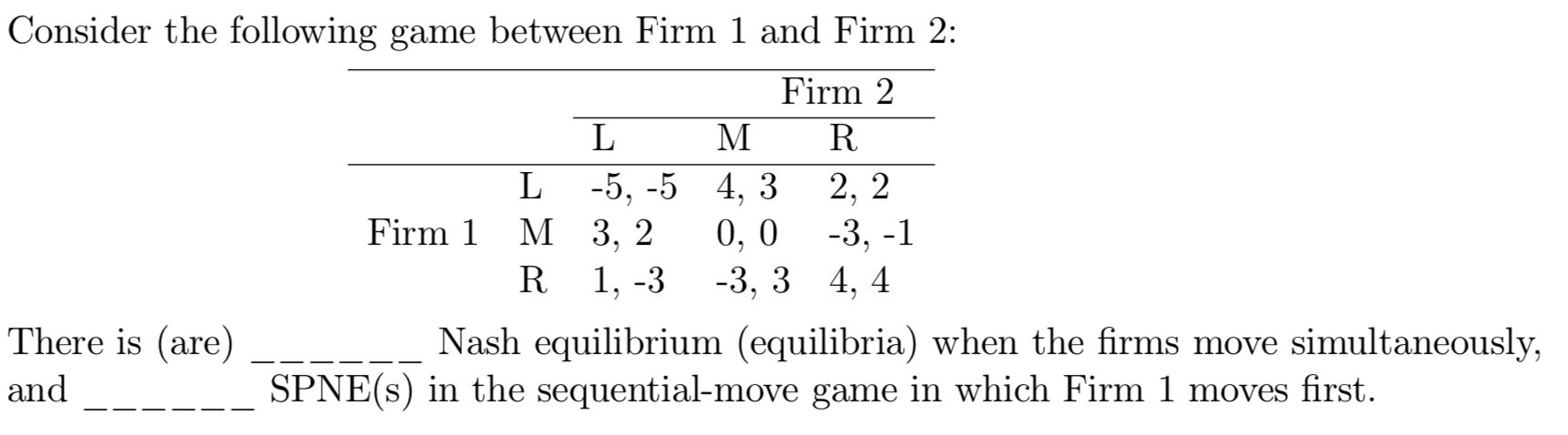 Solved Consider the following game between Firm 1 and Firm | Chegg.com