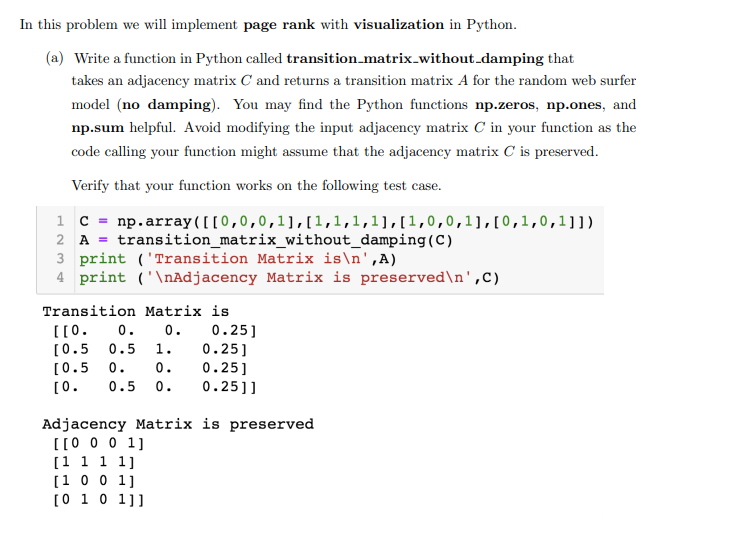 Python language needed to solve the problem below: | Chegg.com