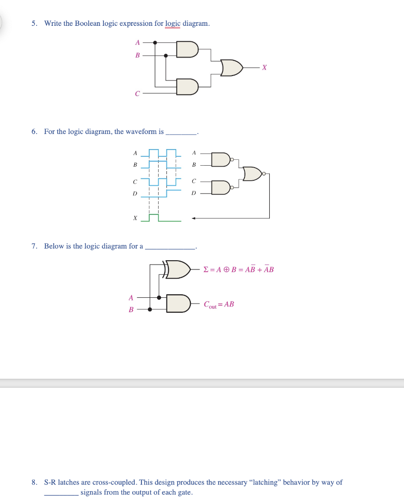 Solved 5. A. X = (A AND B) OR (A AND C) B. X = (A AND B) | Chegg.com