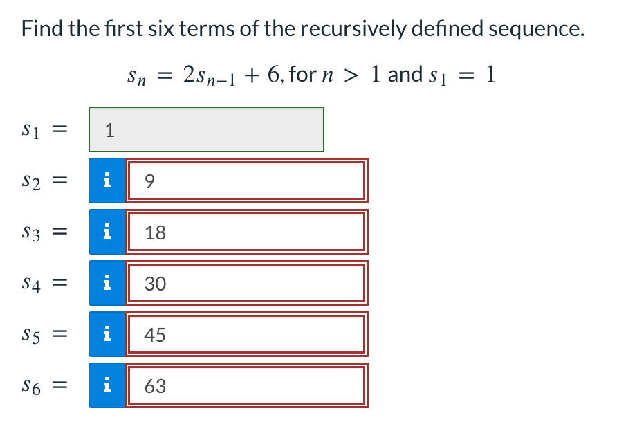 Solved Find The First Six Terms Of The Recursively Defined 8779