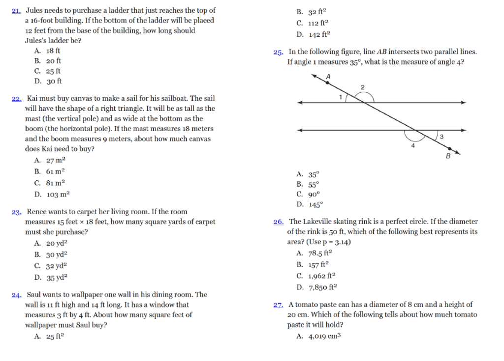 Solved 21. Jules needs to purchase a ladder that just | Chegg.com