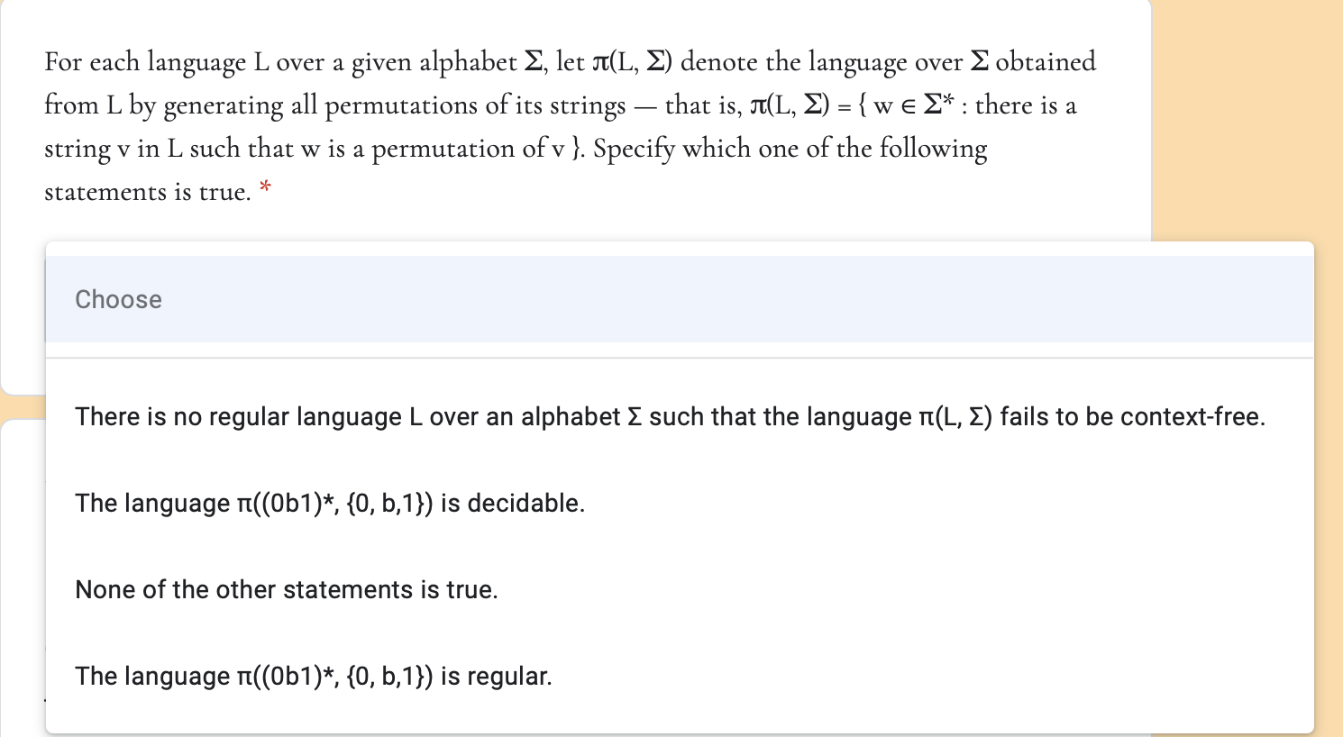Solved For each language L over a given alphabet E, let | Chegg.com