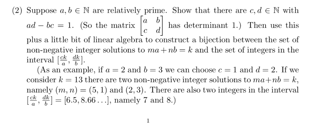 (2) Suppose A, B E N Are Relatively Prime. Show That | Chegg.com