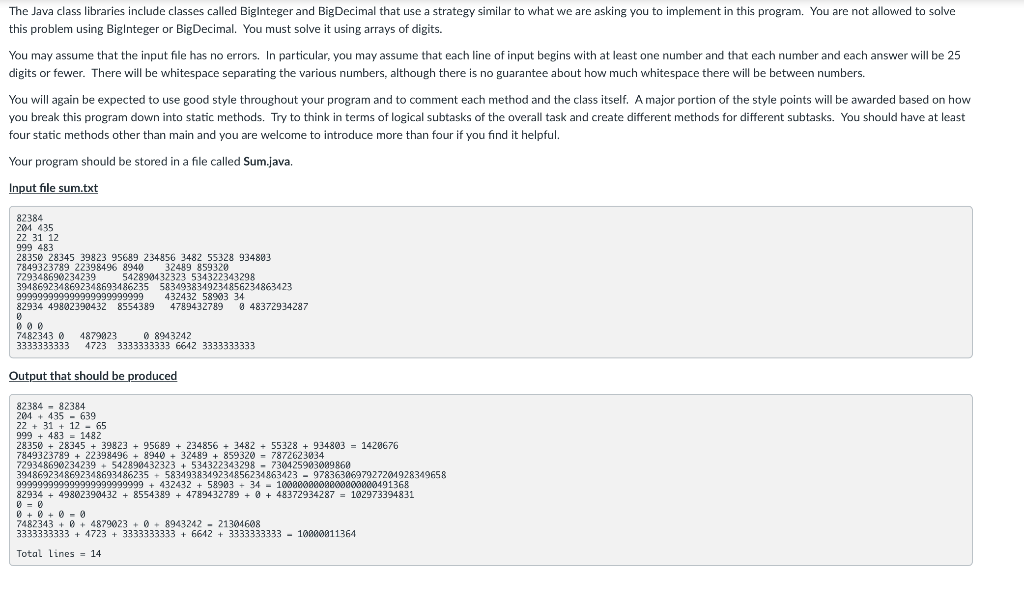 java assignment problem