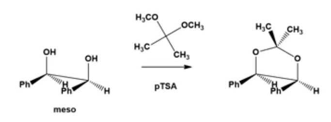 dimethoxypropane hydrobenzoin acetonide