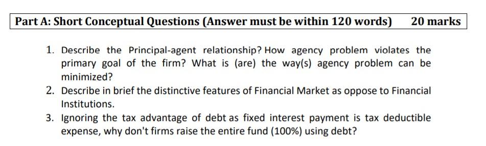 Solved Part A: Short Conceptual Questions (Answer must be | Chegg.com