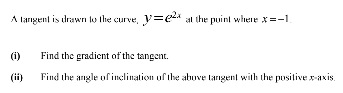 Solved A Tangent Is Drawn To The Curve Y E2x At The Point