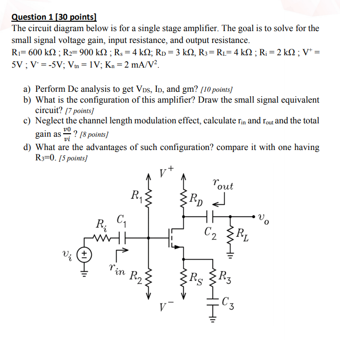 Solved Question 1 [30 points) The circuit diagram below is | Chegg.com