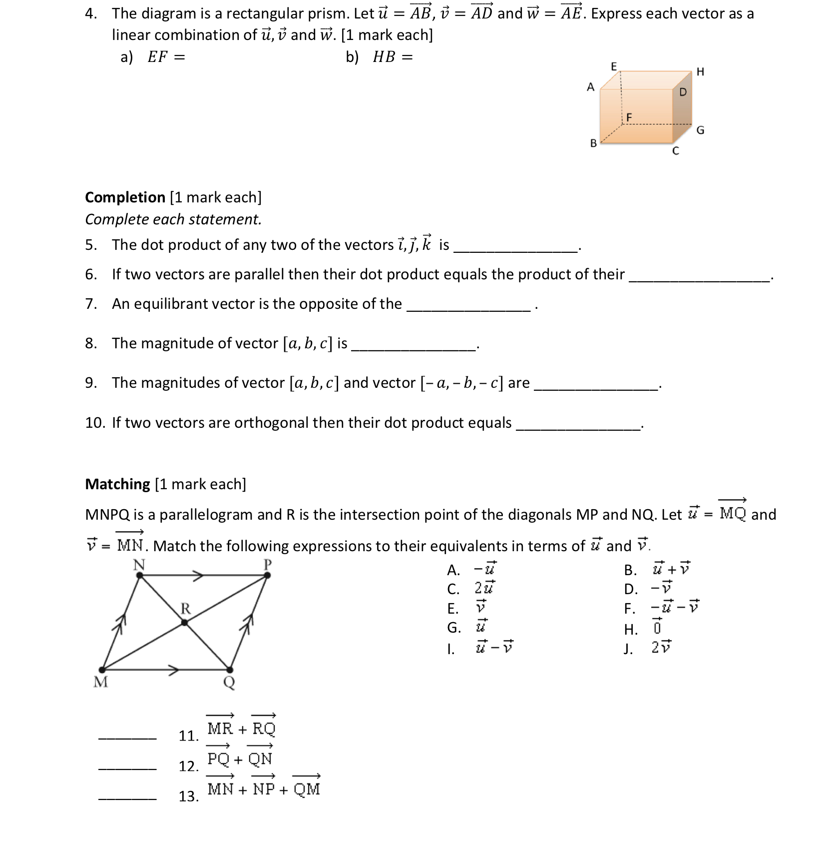 Solved Match the vector coordinates to each Cartesian | Chegg.com