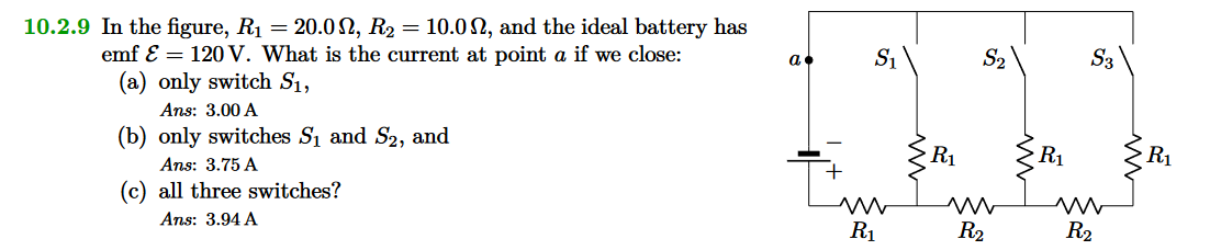 Solved 10.2.9 In the figure, R1=20.0Ω,R2=10.0Ω, and the | Chegg.com