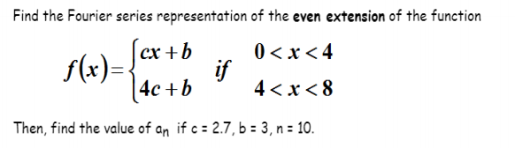 Solved Find the Fourier series representation of the even | Chegg.com
