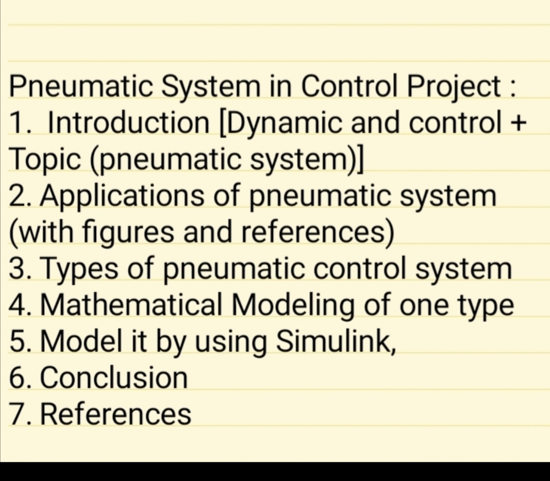 Pneumatic System In Control Project : 1. Introduction | Chegg.com