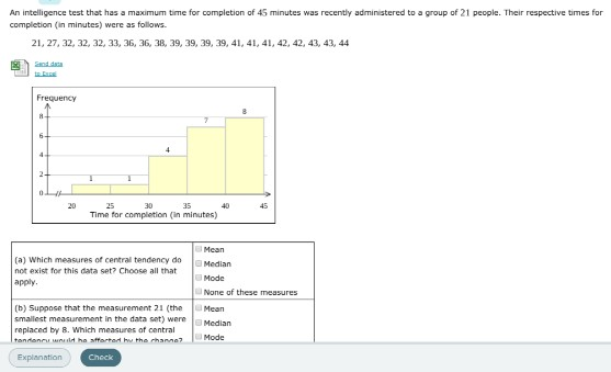 Solved An intelligence test that has a maximum time for | Chegg.com