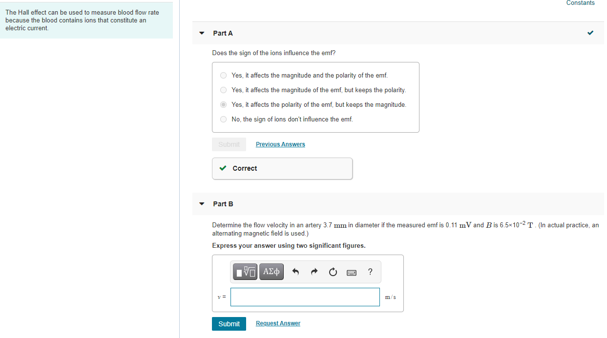 Solved Constants The Hall effect can be used to measure