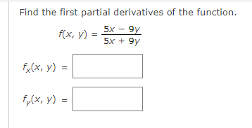 Solved Find the first partial derivatives of the function. | Chegg.com