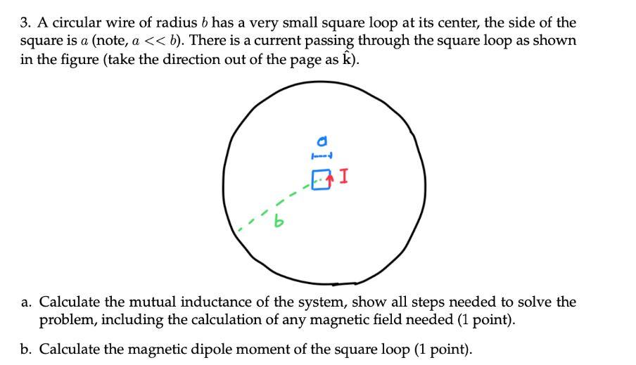 Solved 3. A Circular Wire Of Radius B Has A Very Small | Chegg.com