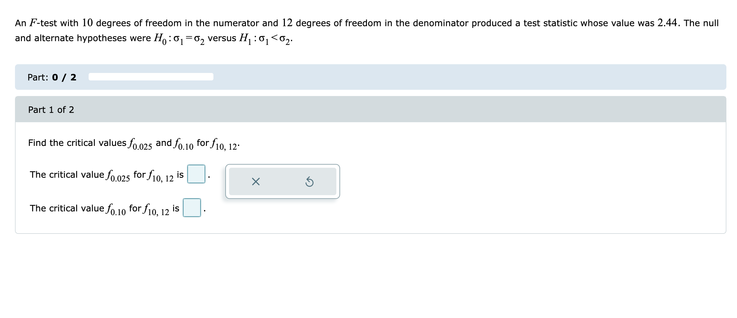 F STATISTIC DEGREES OF FREEDOM NUMERATOR DENOMINATOR visual data 2