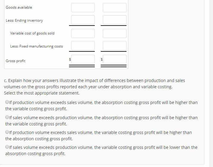 Solved Variable And Absorption Costing Frances Manufacturing | Chegg.com