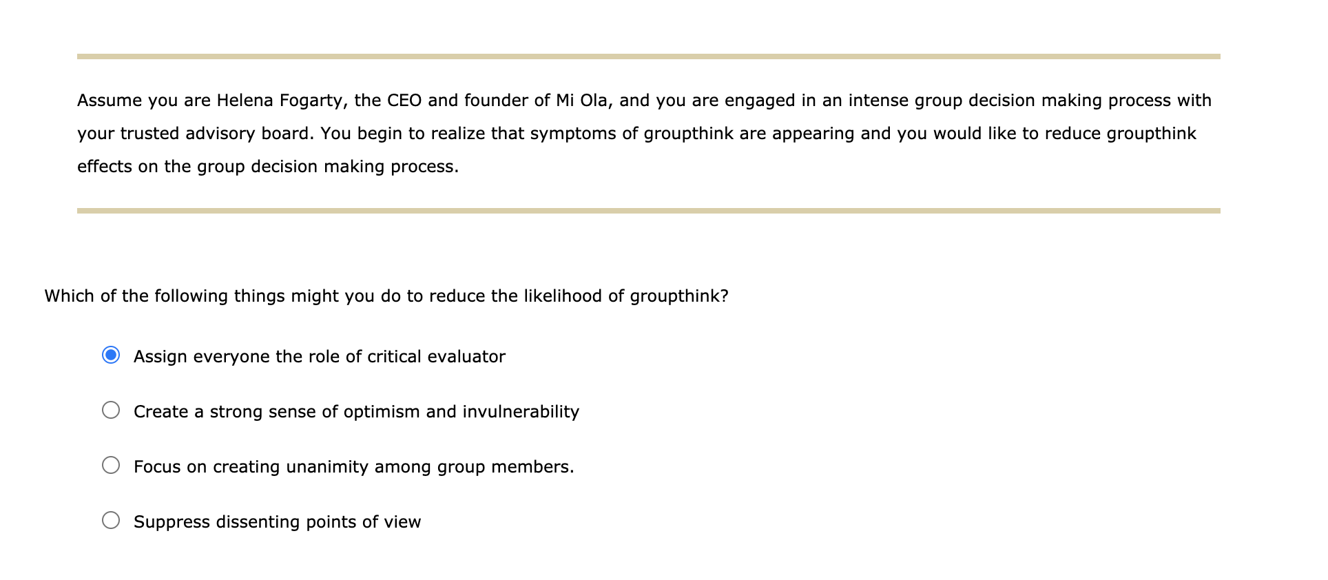 Solved Assume you are Helena Fogarty, the CEO and founder of | Chegg.com