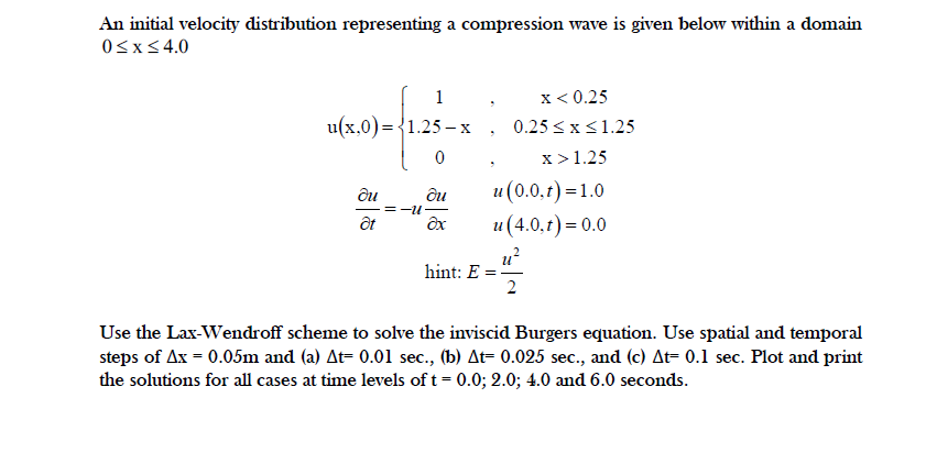 An initial velocity distribution representing a | Chegg.com