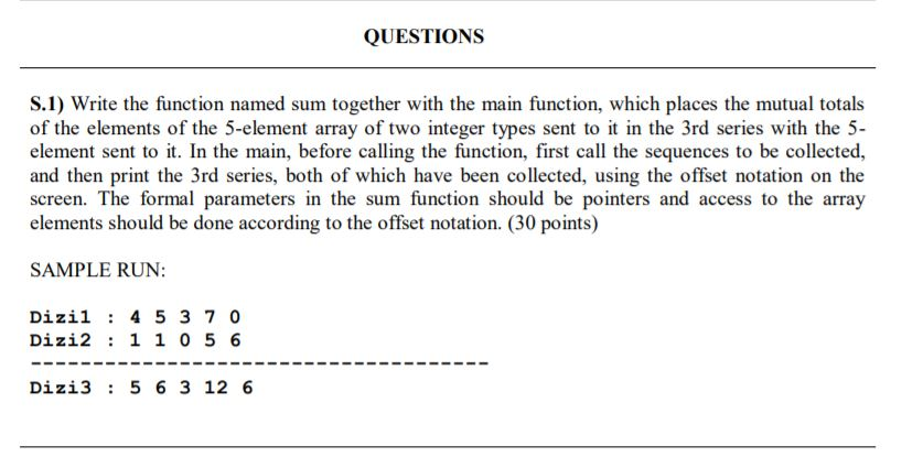 Solved C Programming question. Answer must be written in C | Chegg.com
