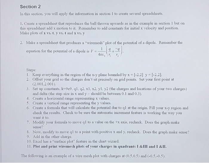 Solved Section 2 In this section, you will apply the | Chegg.com