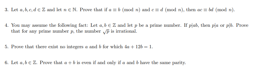 Solved 3. Let A,b,c,d E Z And Let N E N. Prove That If A = B | Chegg.com