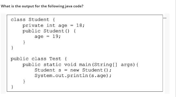 Solved What is the output for the following java code? --- | Chegg.com