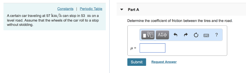 Solved Constants| Periodic Table Part A A certain car | Chegg.com