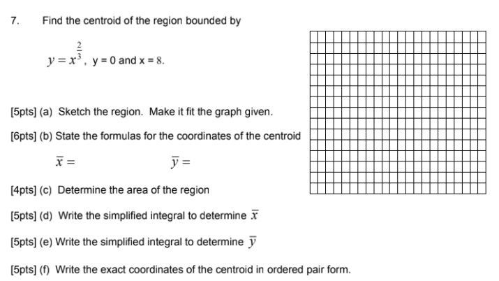 Solved 7. Find the centroid of the region bounded by y=x}, y | Chegg.com