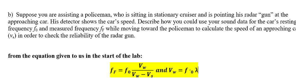 Solved The Doppler Effect Question, please show all steps | Chegg.com