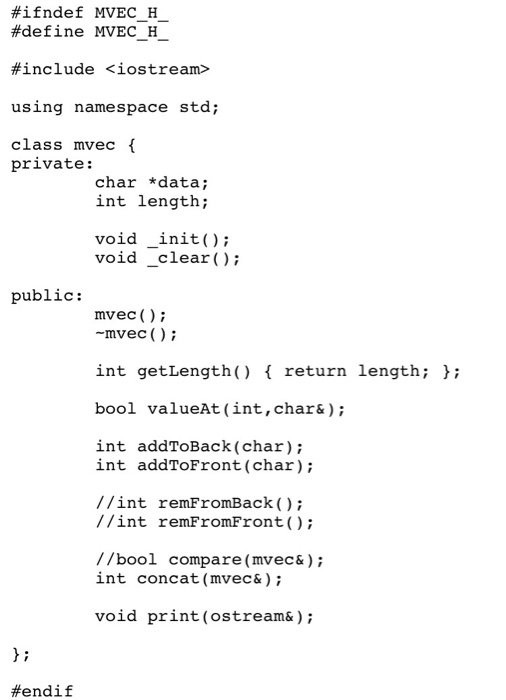 Solved Building a Vector class For this assignment, you are | Chegg.com