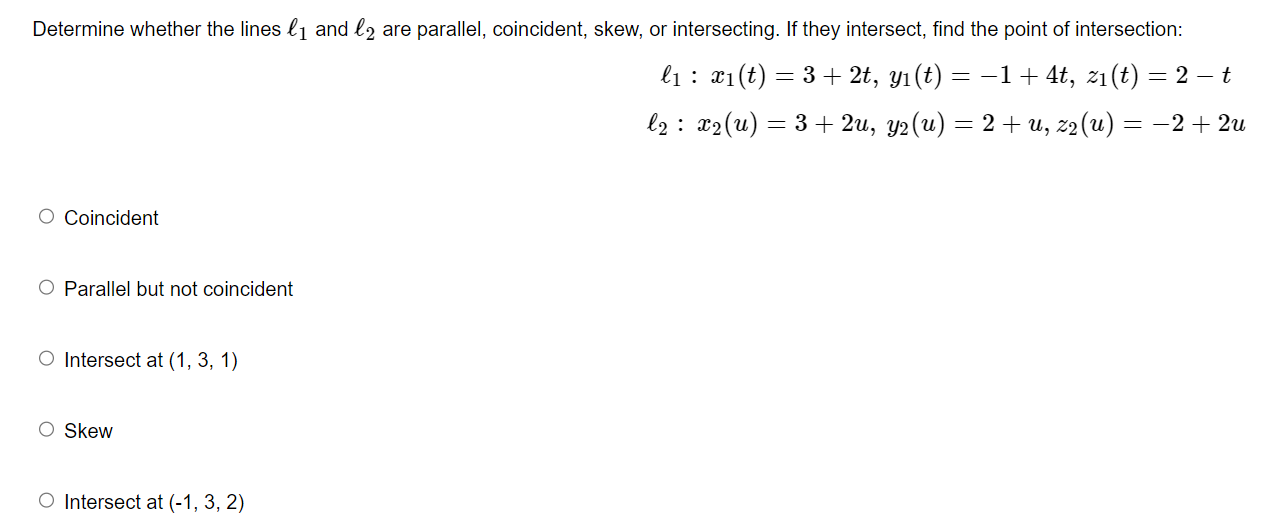 Solved Determine Whether The Lines ℓ1 And ℓ2 Are Parallel, | Chegg.com