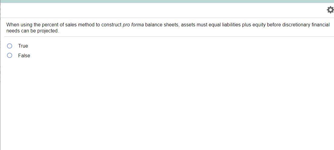 Solved When using the percent of sales method to construct | Chegg.com