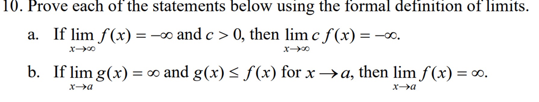 prove using formal definition of limits