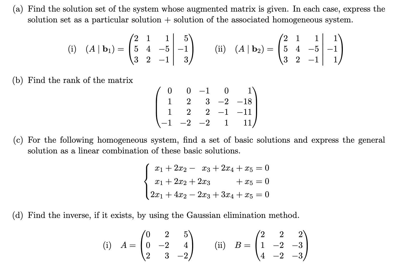Solved Solve using Gaussisn elimination. Show all the steps, | Chegg.com