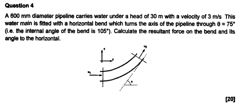 Solved Question4 A 600 mm diameter pipeline carries water | Chegg.com