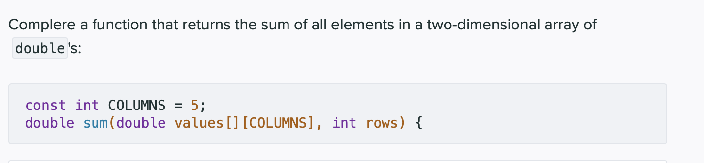 Solved Complere a function that returns the sum of all | Chegg.com