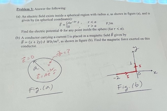 Solved (a) An electric field exists inside a spherical | Chegg.com