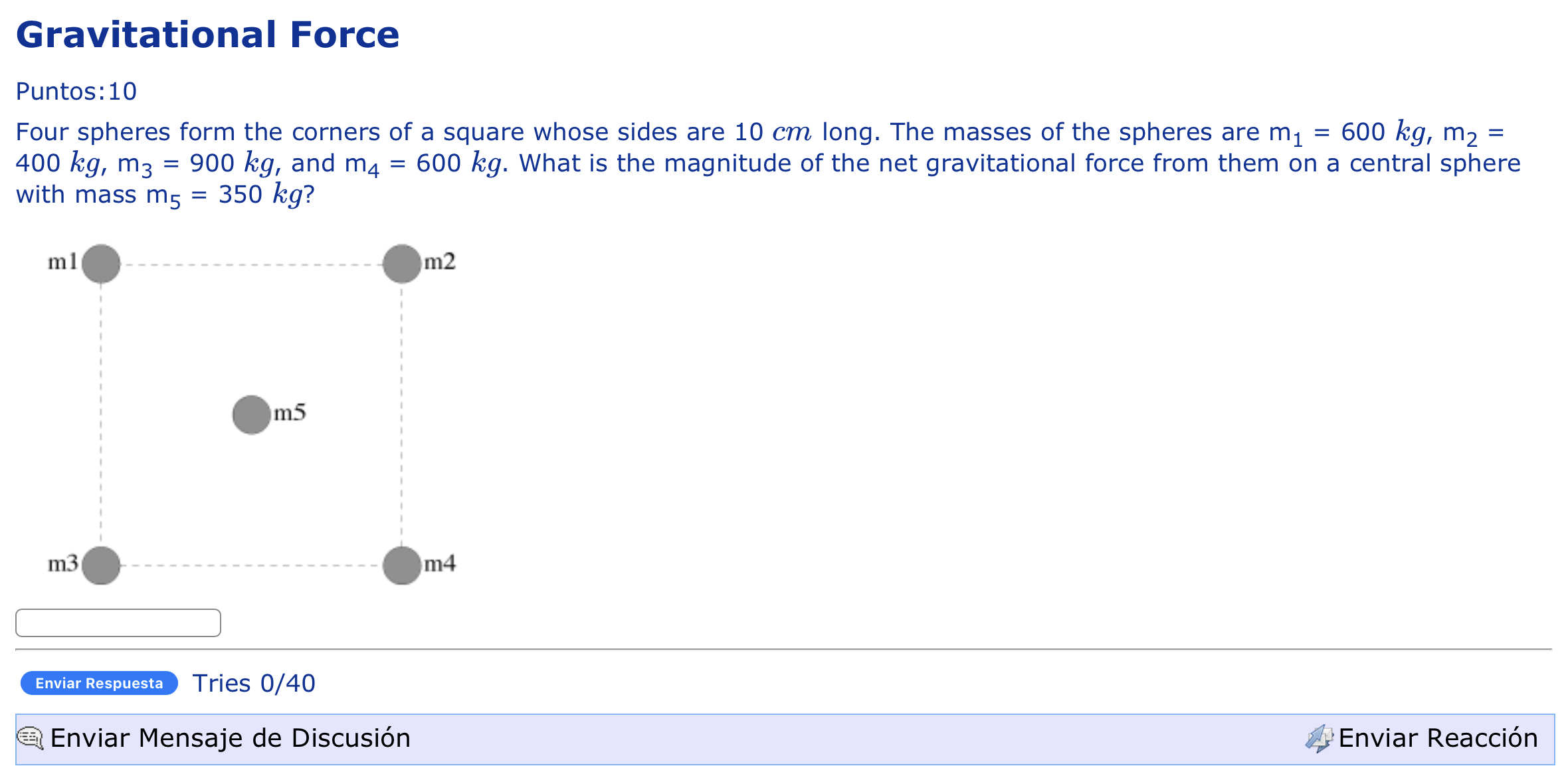 Solved Puntos:10 Four spheres form the corners of a square | Chegg.com