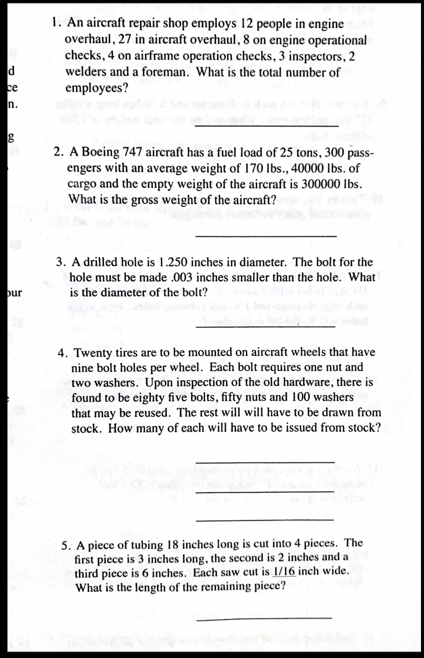 Solved 1. An aircraft repair shop employs 12 people in | Chegg.com