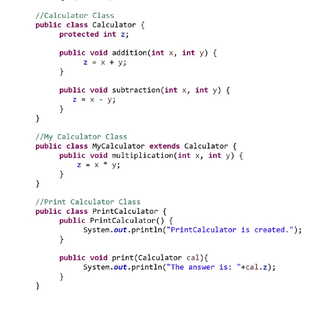 Solved Draw a UML class diagram for the following three | Chegg.com