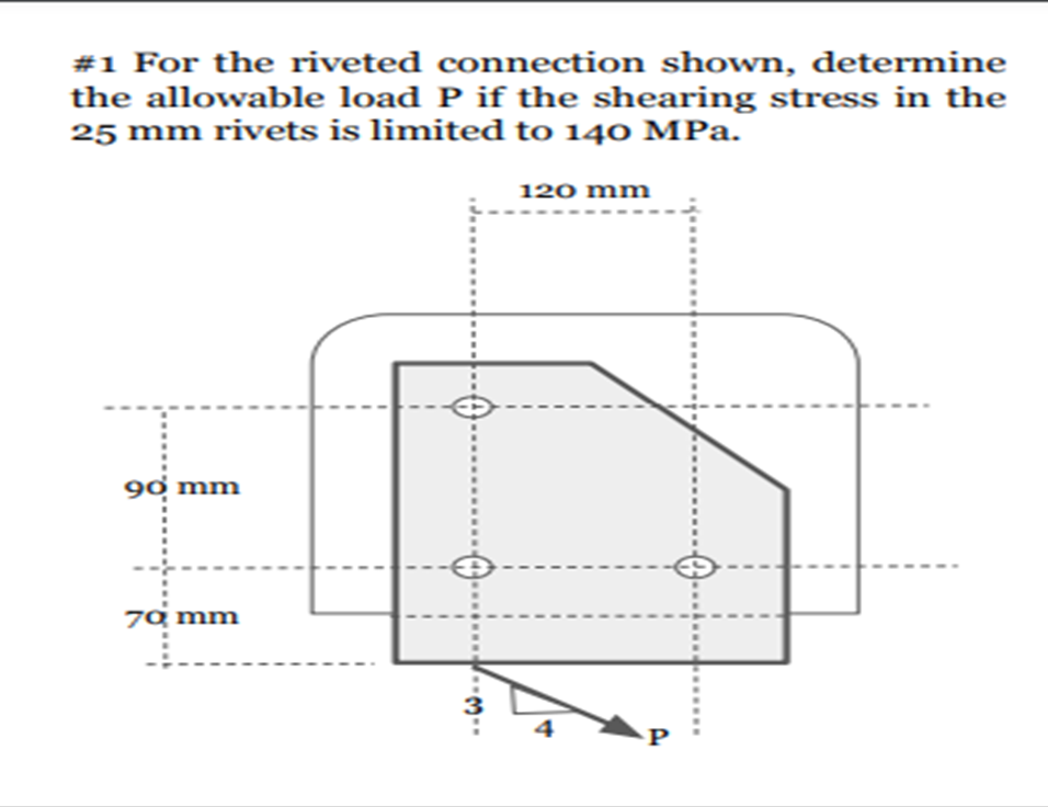 Solved For The Riveted Connection Shown, Determine The | Chegg.com