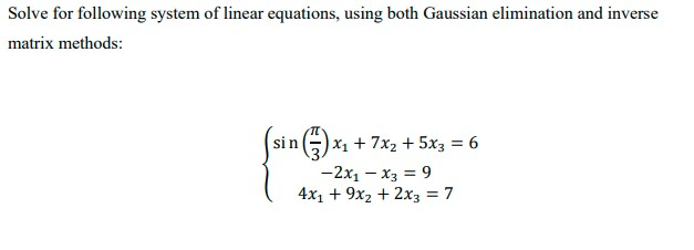 Solved Solve for following system of linear equations, using | Chegg.com