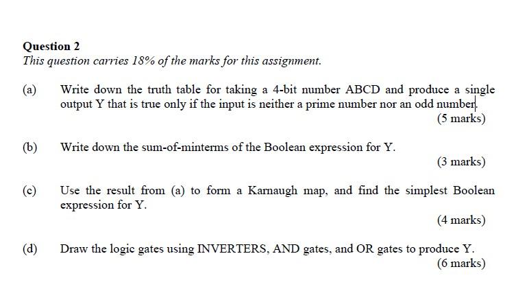 Solved Question 2 This question carries 18% of the marks for | Chegg.com